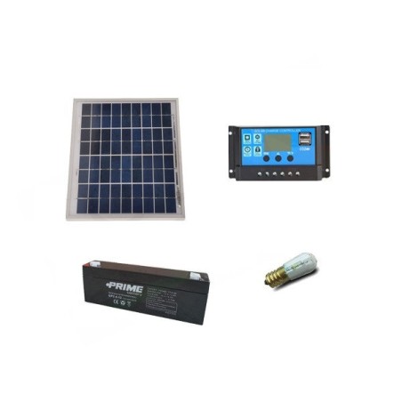 KIT SOLARE BASE 5W 12V – MODULO FOTOVOLTAICO 5W E REGOLATORE 10A PWM